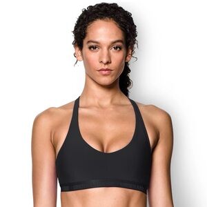 Under Armour Sweetheart Neck Low-Impact HeatGear Sports Bra Black Size Small